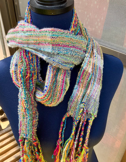 Colorful scarf wrapped around mannequin